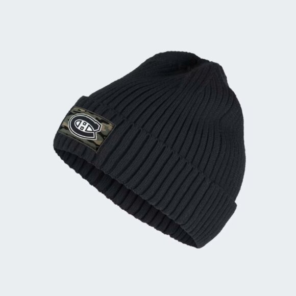 adidas Other - ADIDAS Montreal Canadiens Black Ribbed Knit Beanie *